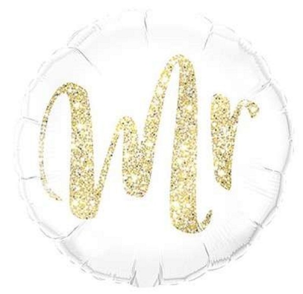 Mr Glitter Gold Folienballon 46cm 18 Inch Hochzeit