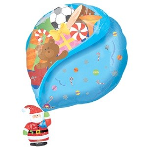 Weihnachtsmann mit Geschenken Folienballon 76cm 30"