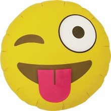 Smiley Face gelb Emoji Winking Folienballon - 45cm