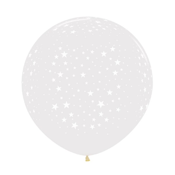 Sempertex All over Stars Crystal Clear 61cm 24 Inch Latex Luftballons