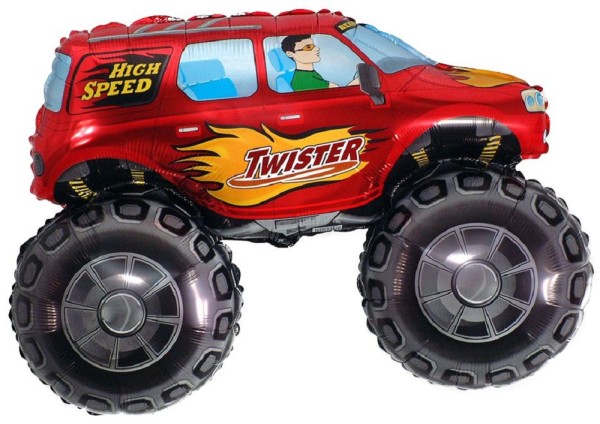 Monster Truck Rot Twister Folienballon 96 x 68cm