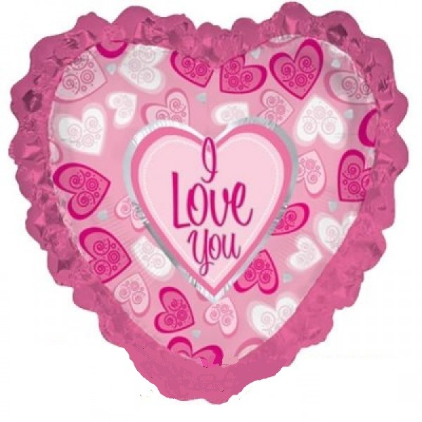 Herz Pink I Love you Folienballon 90cm 35"